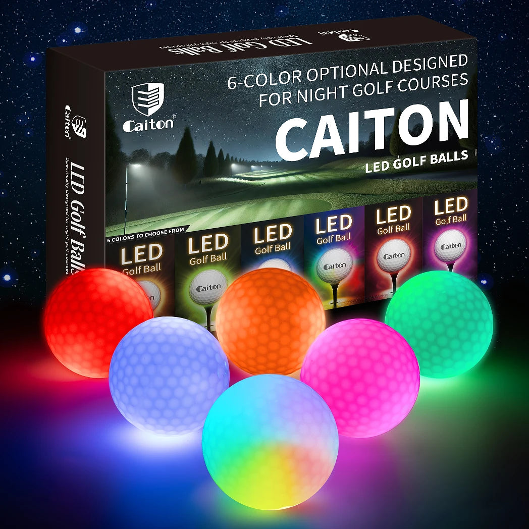 Night Glow Golf Balls – Set of 6 High-Visibility, Impact-Activated Balls for Nighttime Play, Perfect Gift for Golf Lovers
