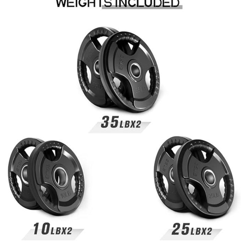 Ritfit Olympic Rubber Grip Weight Plates for Barbell - 105LB, 2-Inch Weight Plates for Home and Gym Strength Training, Available in Single, Pair, and Sets (2.5/5/10/25/35/45 LB)