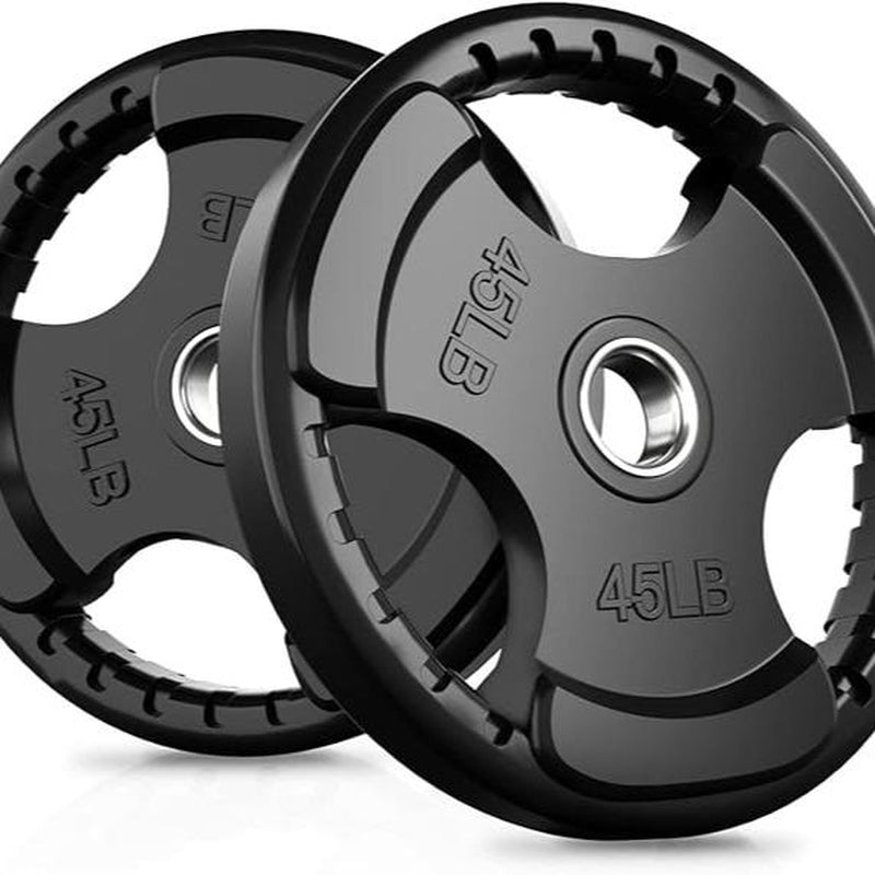 Ritfit Olympic Rubber Grip Weight Plates for Barbell - 105LB, 2-Inch Weight Plates for Home and Gym Strength Training, Available in Single, Pair, and Sets (2.5/5/10/25/35/45 LB)