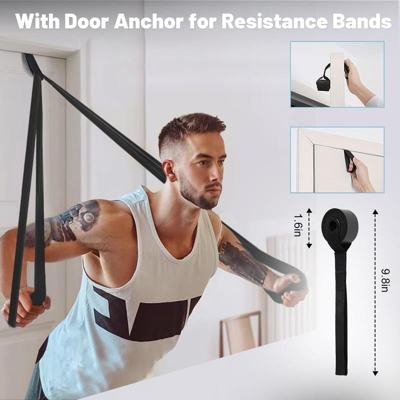 Resistance Bands Set, Pull up Assistance Bands, Multi-Level Exercise Bands with Bag for Working Out, Body Stretching, Physical Therapy, Muscle Training, Workout Recovery 5 Pieces/Set with Door Anchor & Handle Optional (Men/Women)