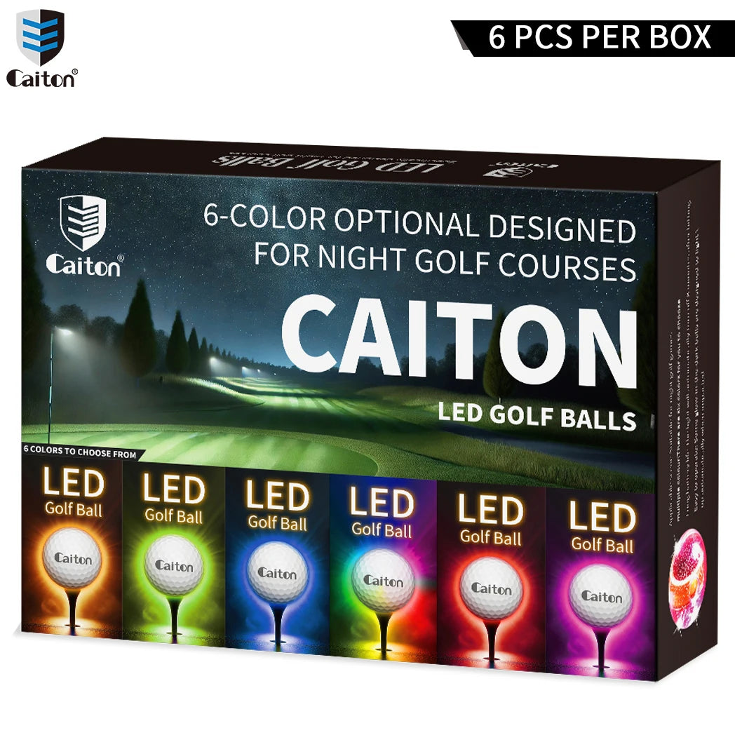 Night Glow Golf Balls – Set of 6 High-Visibility, Impact-Activated Balls for Nighttime Play, Perfect Gift for Golf Lovers