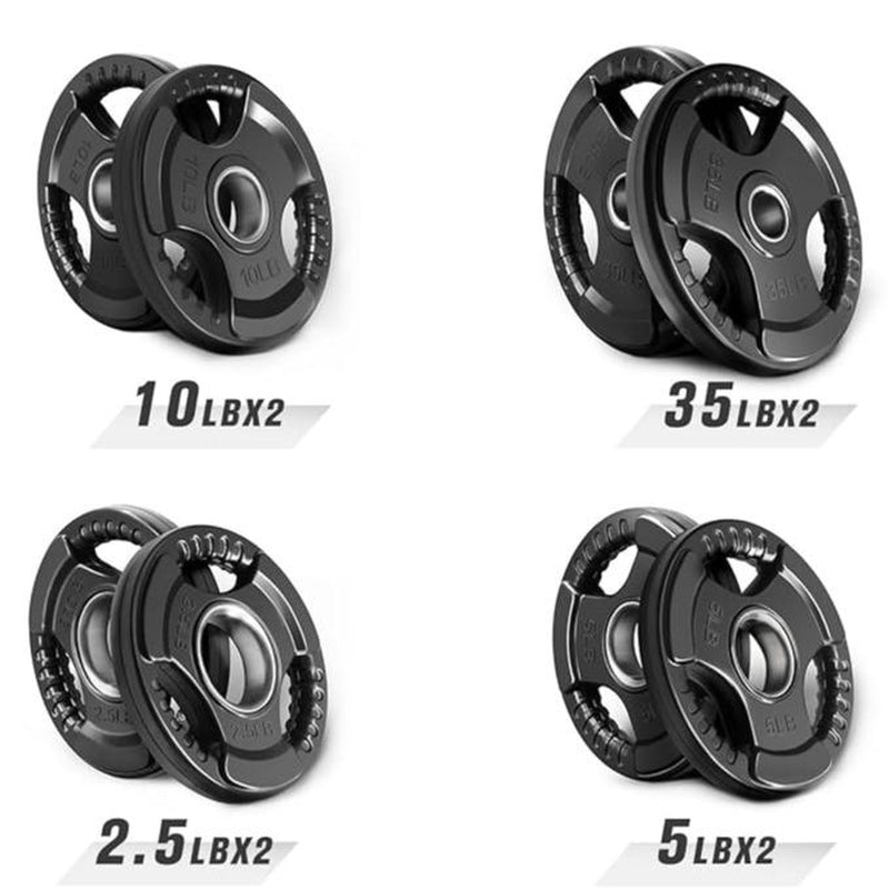 Ritfit Olympic Rubber Grip Weight Plates for Barbell - 105LB, 2-Inch Weight Plates for Home and Gym Strength Training, Available in Single, Pair, and Sets (2.5/5/10/25/35/45 LB)